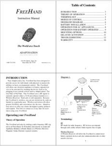 Table of Contents  FREEHAND INTRODUCTION ................................................... 3 THEORY OF OPERATION .................................... 3