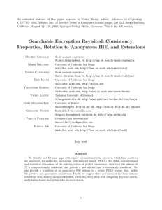 An extended abstract of this paper appears in Victor Shoup, editor, Advances in Cryptology – CRYPTO 2005, Volume 3621 of Lecture Notes in Computer Science, pages 205–222, Santa Barbara, California, August 14 – 18, 