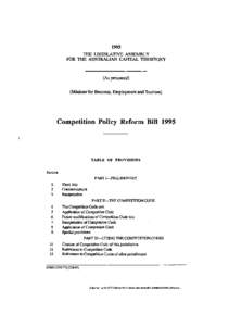 1995 THE LEGISLATIVE ASSEMBLY FOR THE AUSTRALIAN CAPITAL TERRITORY (As presented) (Minister for Business, Employment and Tourism)