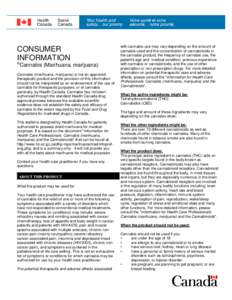 CONSUMER INFORMATION N Cannabis (Marihuana, marijuana)