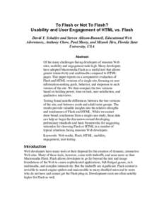 Usability / Animation software / Graphics file formats / Web development software / Flash animation / Jakob Nielsen / Web application / Adobe Flash Player / Flash component / Software / Computing / Adobe Flash