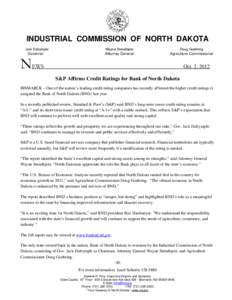 INDUSTRIAL COMMISSION OF NORTH DAKOTA Jack Dalrymple Wayne Stenehjem  Doug Goehring