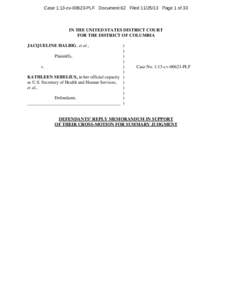 Case 1:13-cv[removed]PLF Document 62 Filed[removed]Page 1 of 33  IN THE UNITED STATES DISTRICT COURT FOR THE DISTRICT OF COLUMBIA JACQUELINE HALBIG, et al.,