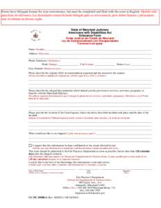 Forms have bilingual format for your convenience, but must be completed and filed with the court in English. Modelo sólo para fines de referencia. Los formularios tienen formato bilingüe para su conveniencia, pero debe