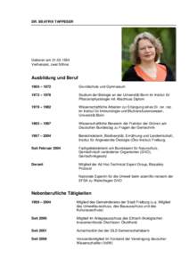 DR. BEATRIX TAPPESER  Geboren am[removed]