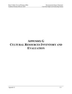 Microsoft Word - R - DEIS - Appendix G_Cultural Resources Inventory.doc