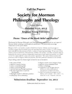 ΦΘ	
   	
   Call for Papers Society for Mormon Philosophy and Theology