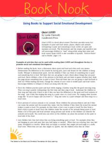 Book Nook Using Books to Support Social Emotional Development Quiet LOUD by Leslie Patricelli Candlewick Press