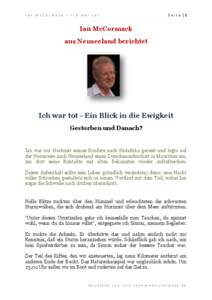 Ian McCormack – Ich war tot  S ei te |1 Ian McCormack aus Neuseeland berichtet