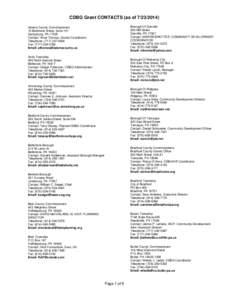 CDBG Grant CONTACTS (as of[removed]Borough Of Danville 239 Mill Street Danville, PA[removed]Contact: MARVIN BROTTER, COMMUNITY DEVELOPMENT COORDINATOR