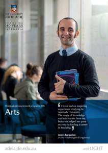 Postgraduate coursework programs[removed]Arts I have had an inspiring experience studying in