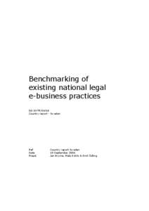 EUROPA ENTR Contract ENTR[removed]Country report - Sweden. Benchmarking of existing national legal e-business practices.  Septe