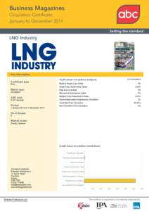 Business Magazines Circulation Certificate January to December 2014 Setting the standard  LNG Industry