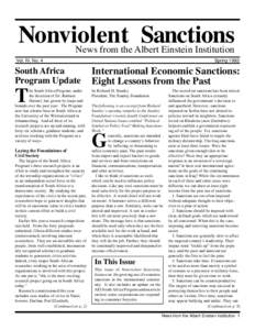 Nonviolent Sanctions News from the Albert Einstein Institution Vol. IV, No. 4  Spring 1993