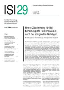 ISI 29  Informationsdienst Soziale Indikatoren Ausgabe 29 Januar 2003