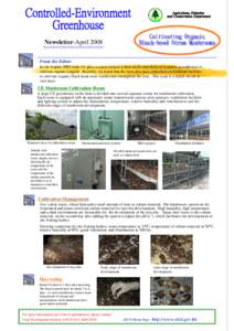 Newsletter-April 2008 From the Editor In our August 2005 issue, we gave a report on how a farm used controlled-environment greenhouses to cultivate organic Lingzhi. Recently, we learnt that the farm also uses controlled-