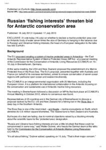 Nototheniidae / Fisheries science / Patagonian toothfish / Marine protected area / Antarctic / Convention for the Conservation of Antarctic Marine Living Resources / Southern Ocean / Marine conservation / Krill oil / Physical geography / Fish / Antarctic region