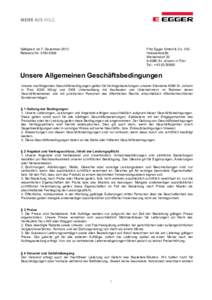 Gültigkeit: ab 7. Dezember 2012 Referenz-NrFritz Egger GmbH & Co. OG Holzwerkstoffe Weiberndorf 20