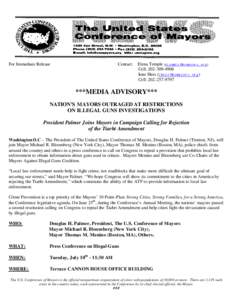 United States Conference of Mayors / United States / Douglas Palmer / Thomas Menino / Michael Bloomberg / Todd Tiahrt / Year of birth missing / Mayors Climate Protection Center / Jerry Abramson / Politics of the United States / Gun politics in the United States / Mayors Against Illegal Guns