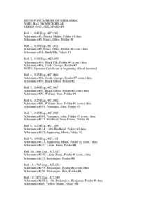 RG550 PONCA TRIBE OF NEBRASKA  NSHS HAS ON MICROFILM; SERIES ONE, ALLOTMENTS