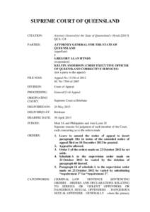 SUPREME COURT OF QUEENSLAND CITATION: Attorney-General for the State of Queensland v HyndsQCA 124