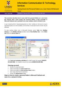 Microsoft Word[removed]#[removed]Saving Email into Personal Folders on a User Home (H) Network Drive.DOCX