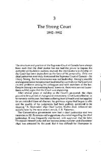 3  The Strong Court[removed]The structure and practice of the Supreme Court of Canada have always