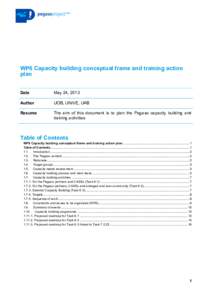    WP6 Capacity building conceptual frame and training action plan Date