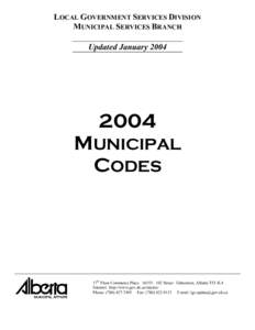 LOCAL GOVERNMENT SERVICES DIVISION MUNICIPAL SERVICES BRANCH Updated January[removed]MUNICIPAL