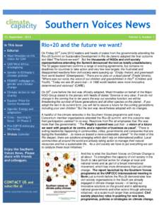 Southern Voices News 13. September, 2012 In This Issue  Editorial  Wael Hmaidan on his