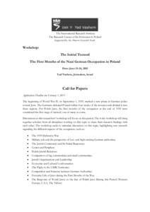 Bibliography of The Holocaust / Historiography / The Holocaust in Poland / Responsibility for the Holocaust / Yad Vashem