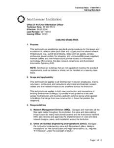 Technical Note: IT-960-TN14 Cabling Standards Office of the Chief Information Officer Technical Note: IT-960-TN14 Effective: [removed]