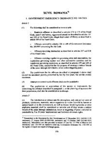 XCVII. ROMANIA72 1. GOVERNMENT EMERGENCY ORDINANCE NO[removed]Article J (I)