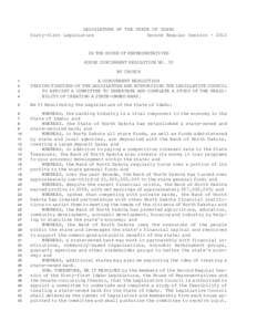 LEGISLATURE OF THE STATE OF IDAHO Sixty-first Legislature Second Regular Session[removed]IN THE HOUSE OF REPRESENTATIVES HOUSE CONCURRENT RESOLUTION NO. 30