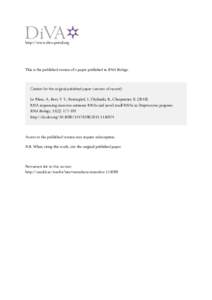 http://www.diva-portal.org  This is the published version of a paper published in RNA Biology. Citation for the original published paper (version of record): Le Rhun, A., Beer, Y Y., Reimegård, J., Chylinski, K., Charpe