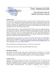 ARLIS/CP Newsletter – The Irregular