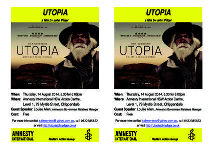 UTOPIA  UTOPIA a film by John Pilger