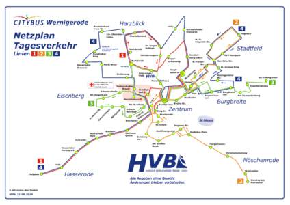 Wernigerode  Netzplan Tagesverkehr  2