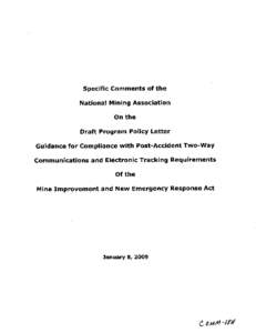 Mine Safety and Health Administration (MSHA) - Comments on Public Rule Making - Wireless Communications and Electronic Tracking Systems Guidance - PPL DraftMine Safety and Health Administration (MSHA) - Comments on Publi