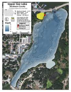 Upper Gar Lake Dickinson County Contour interval is one foot.  ¹