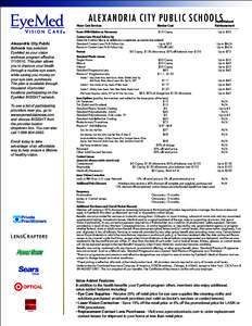 ALEXANDRIA CITY PUBLIC SCHOOLS  Out-of Network Vision Care Services Member Cost Reimbursement