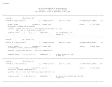 XCOAWARD  OKLAHOMA DEPARTMENT OF TRANSPORTATION BAMS/LAS - NOTICE OF CONTRACT AWARDS LETTING DATE = [removed]AWARD DATE = [removed] -----------------------------------------------------------------------------------------