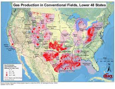 Gas Production in Conventional Fields, Lower 48 States Montana Thrust Belt  !