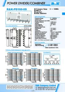 POWER DIVIDER/COMBINER  R&K reserves the right to make changes in the specifications of or discontinue products at any time without notice. R&K products shall not be used for or in connection with equipment that requires