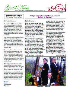 Guild Notes  News and Views from the Raleigh Chamber Music Guild