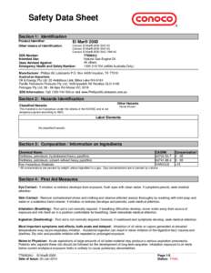 Safety Data Sheet Section 1: Identification Product Identifier: El Mar® 2000