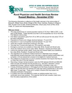 Health / Russell / Rossburn /  Manitoba / Dauphin /  Manitoba / Family medicine / Health care provider / Medicine / Assiniboine Regional Health Authority / Manitoba