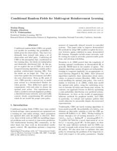 Estimation theory / Machine learning / Conditional random field / Theoretical computer science / Reinforcement learning / Loss function / Markov decision process / Rao–Blackwell theorem / Bayesian network / Statistics / Graphical models / Statistical theory
