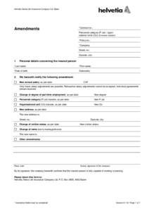 Helvetia Swiss Life Insurance Company Ltd, Basle  Delete entries Amendments