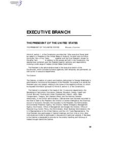 EXECUTIVE BRANCH THE PRESIDENT OF THE UNITED STATES THE PRESIDENT OF THE UNITED STATES WILLIAM J. CLINTON